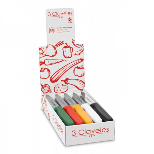 Cuchillo Verduras 3 Claveles Colores Surtidos