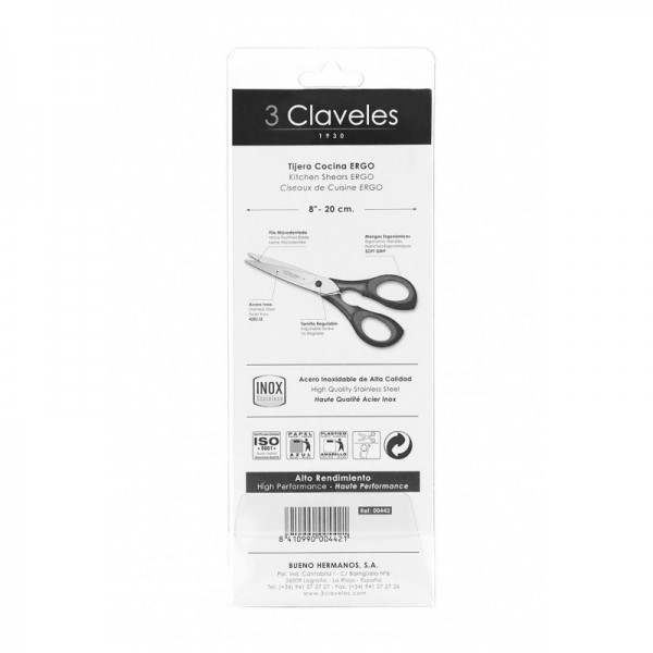 Tijera de Cocina 3 Claveles Ergo