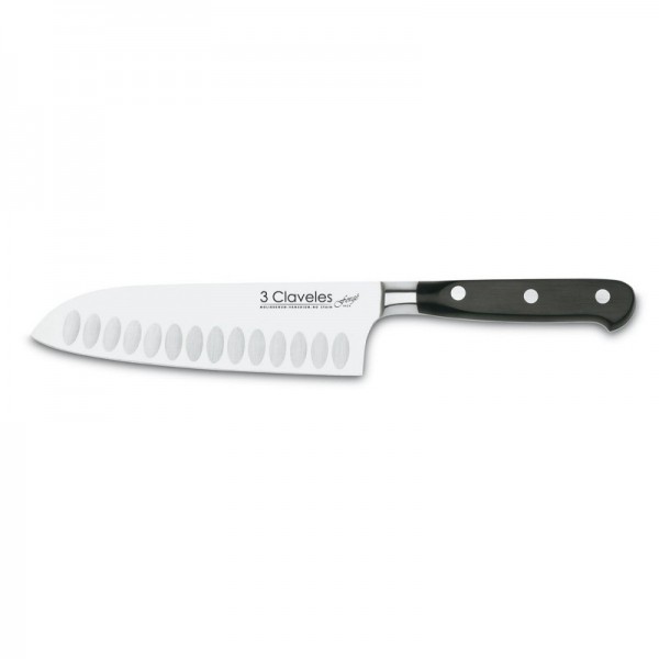 Cuchillo Santoku Alveolado 3 Claveles Forgé 17cm