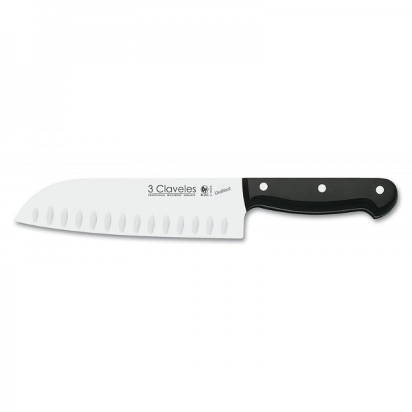 Cuchillo Santoku Alveolado 3 Claveles Uniblock 18cm