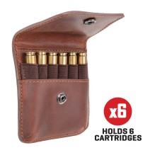 Porta Balas Allen de Cuero para Cinturón, Café