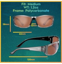 Lente Flying Fisherman Polarizado Buchanan Cristal Gunmetal Cooper